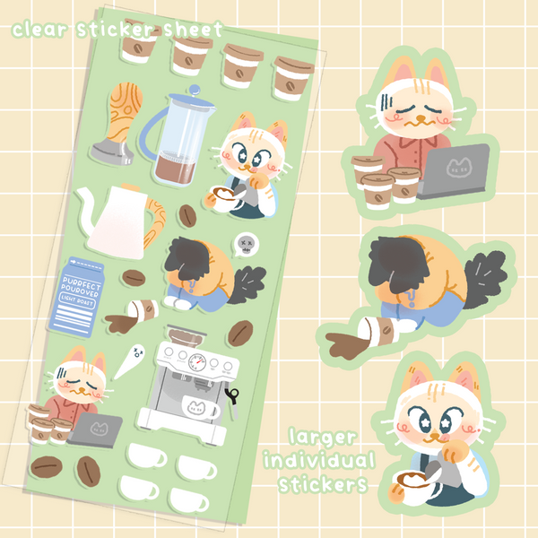 Cat Cafe Sticker Sheet