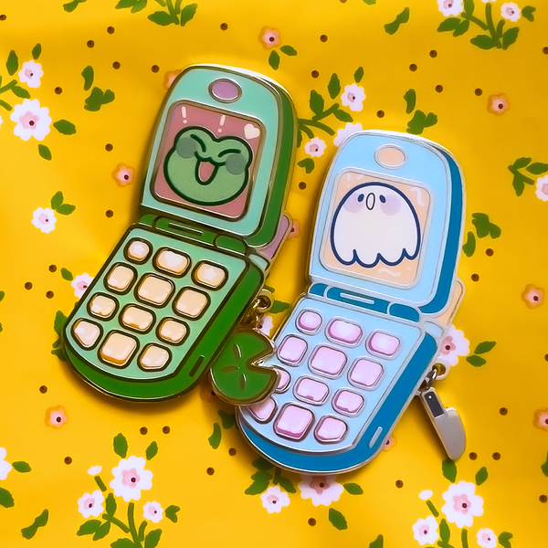 Boo and Melon Cellphone Enamel Pins