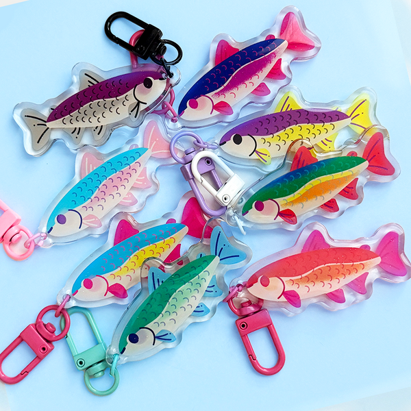 Rainbow Trout Pride Keychains