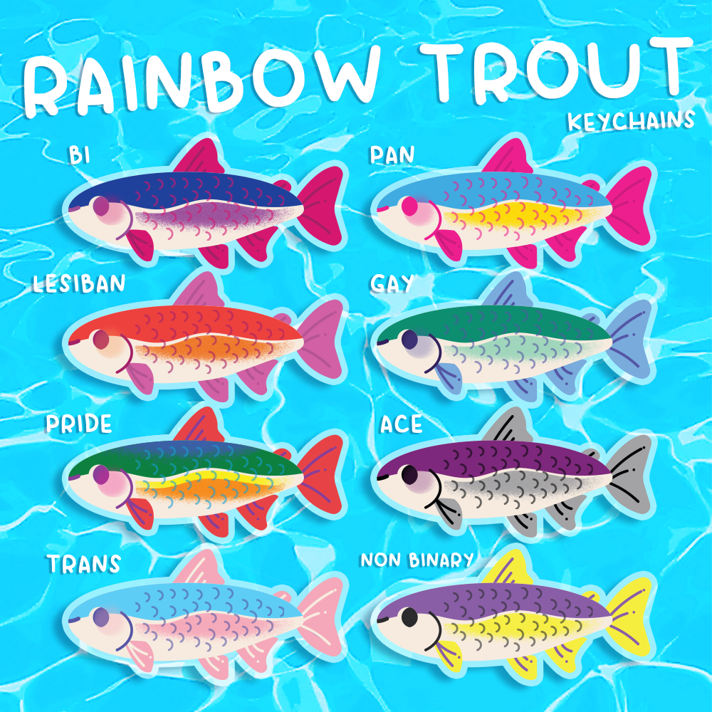 PREORDER Rainbow Trout Pride Keychains