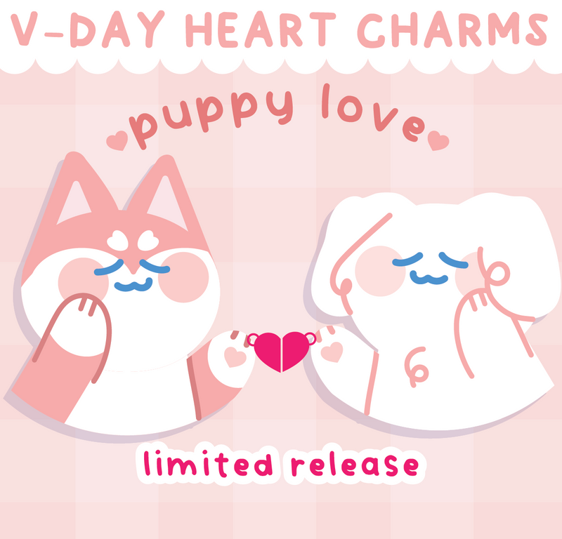 Puppy Love Heart Charms