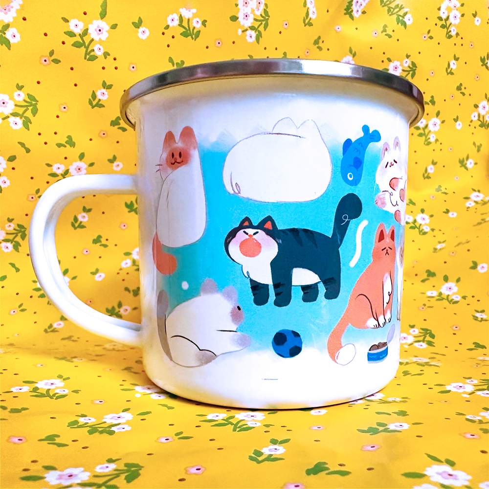 PREORDER Kitty Enamel mug