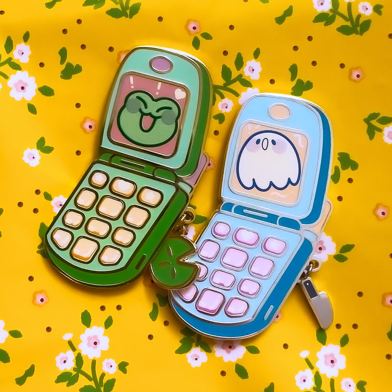 Boo and Melon Cellphone Enamel Pins