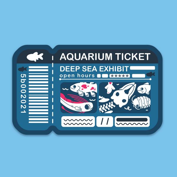 Deep Sea Aquarium Ticket Sticker