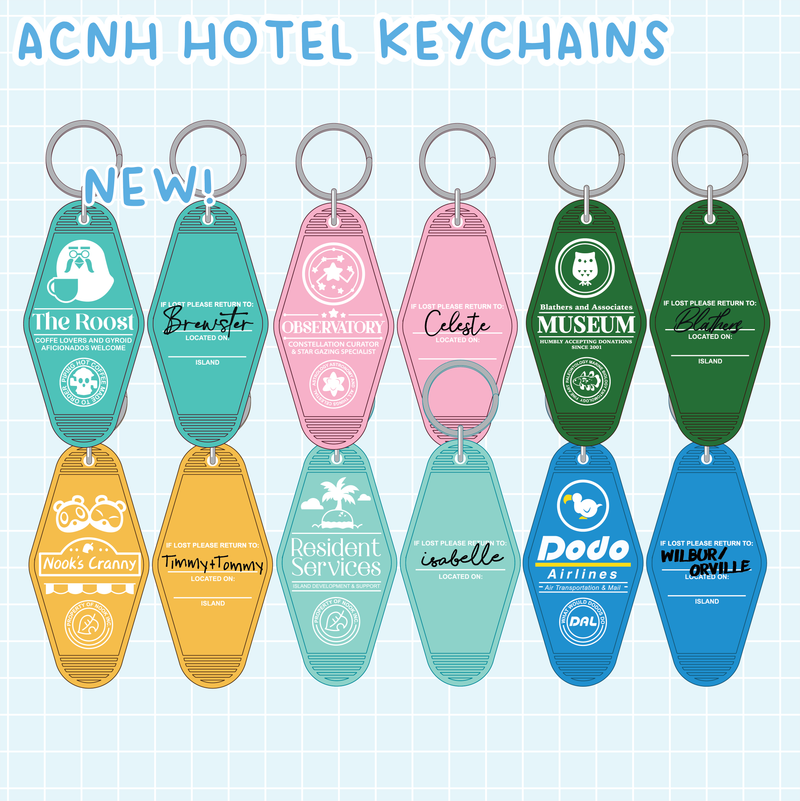 PREORDER ACNH Hotel Keychain