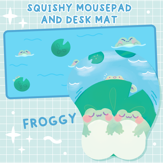 Froggy Deskmat and Squishy Mousepad