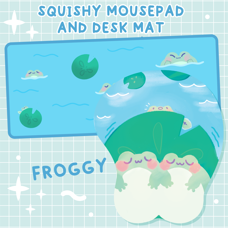 Froggy Deskmat and Squishy Mousepad