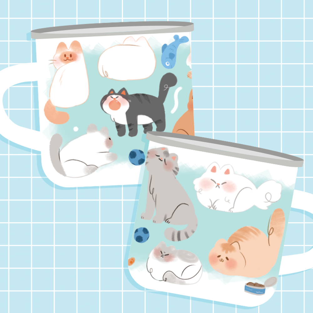 PREORDER Kitty Enamel mug