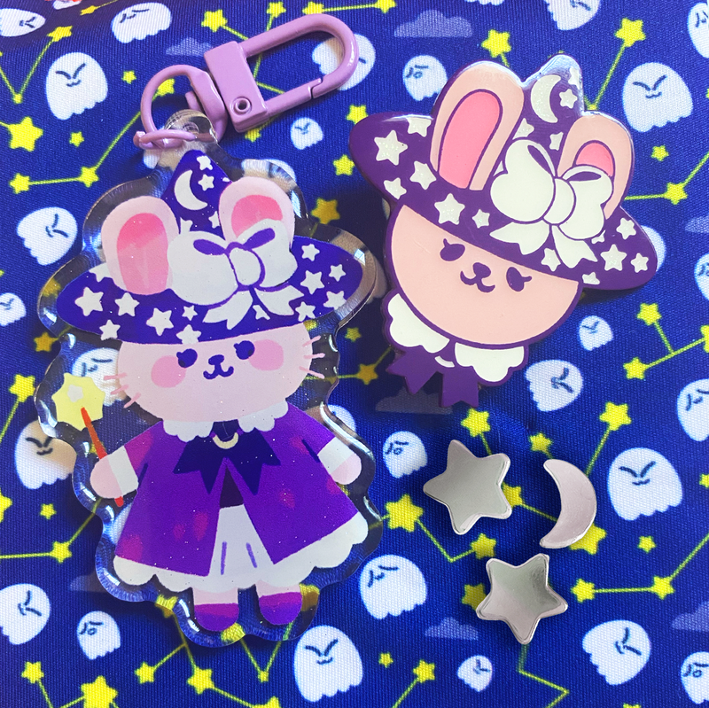 Witchy Bun Enamel Pins and Charm